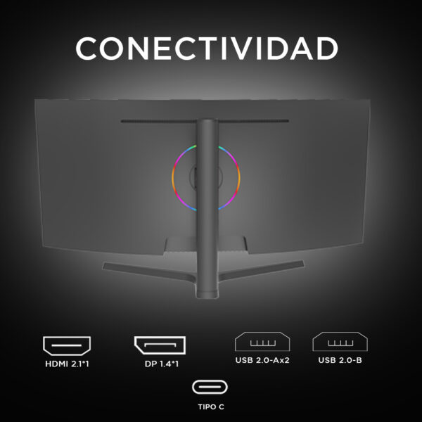 Monitor Gamer Curvo 34” WQHD C34C2WQ - Imagen 3